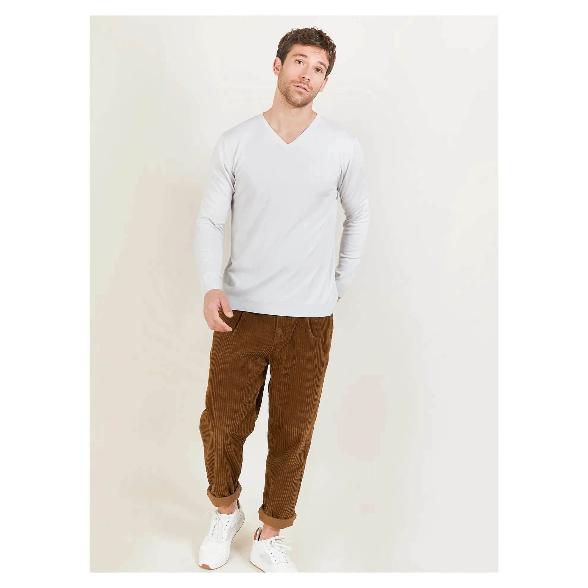 Maison Montagut Pull Col V En Laine Et Soie - Bessie>Homme Pulls