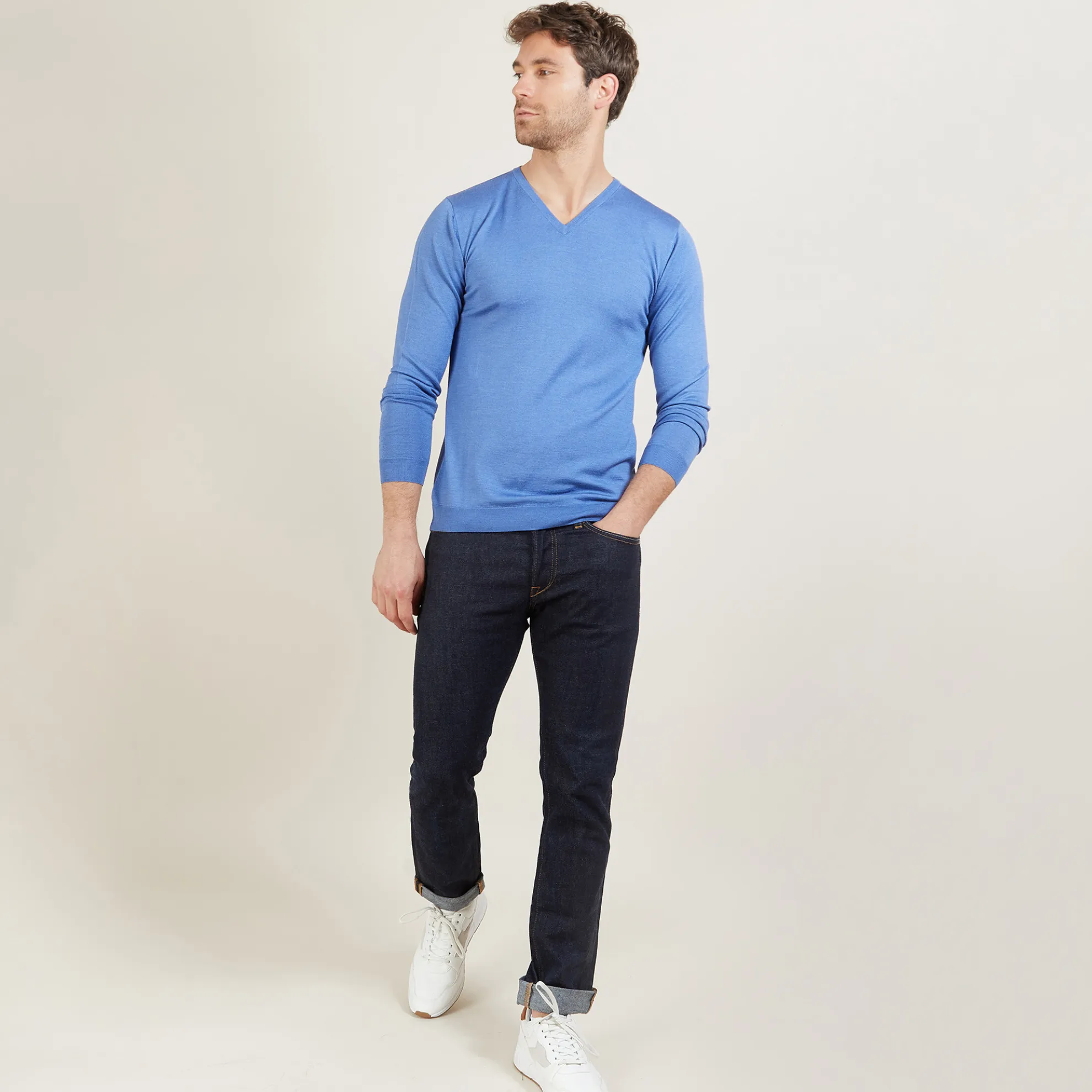 Maison Montagut Pull Col V En Laine Et Soie - Bessie>Homme Pulls