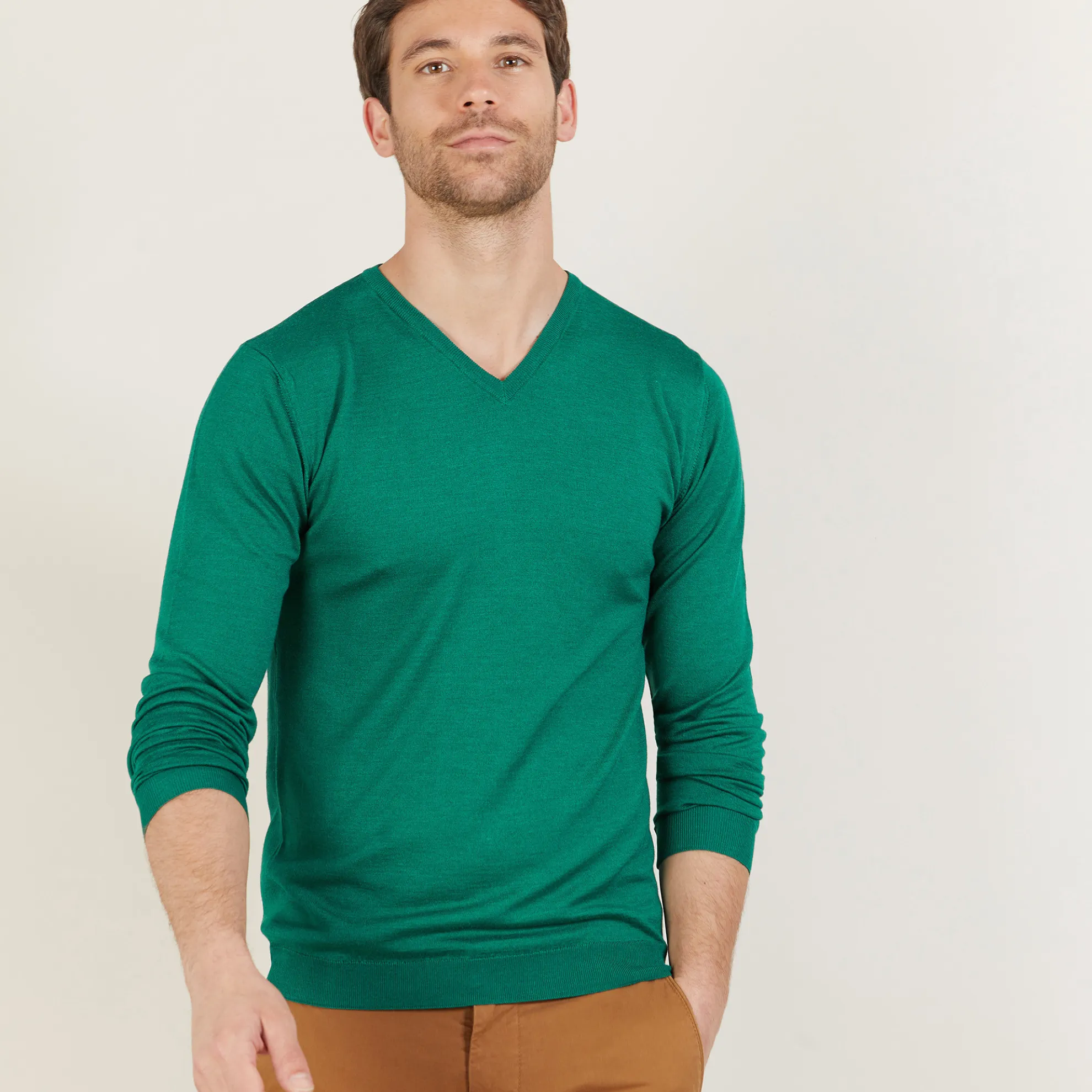Maison Montagut Pull Col V En Laine Et Soie - Bessie>Homme Pulls