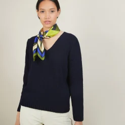 Maison Montagut Pull Col V En Laine Et Soie - Blovis><noscript><img width=