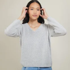 Maison Montagut Pull Col V En Laine Et Soie - Blovis><noscript><img width=