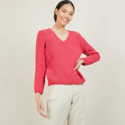 Maison Montagut Pull Col V En Laine Et Soie - Blovis><noscript><img width=