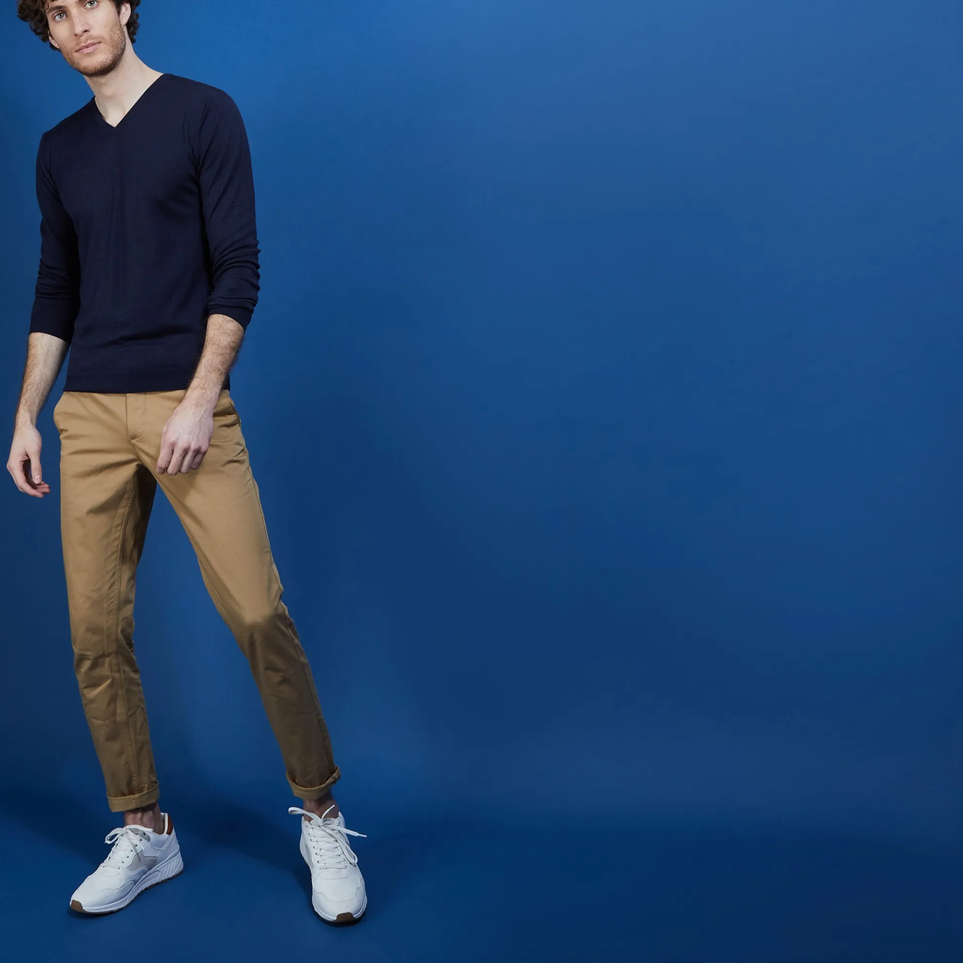 Maison Montagut Pull Col V En Laine Et Soie - Basil>Homme Pulls