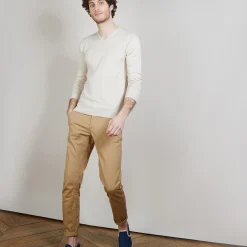 Maison Montagut Pull Col V En Laine Et Soie - Basil><noscript><img width=