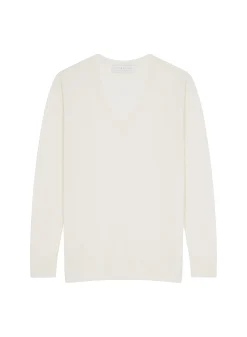 Maison Montagut Pull Col V En Laine Merinos - Arya><noscript><img width=