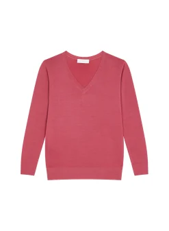 Maison Montagut Pull Col V En Laine Merinos - Arya><noscript><img width=