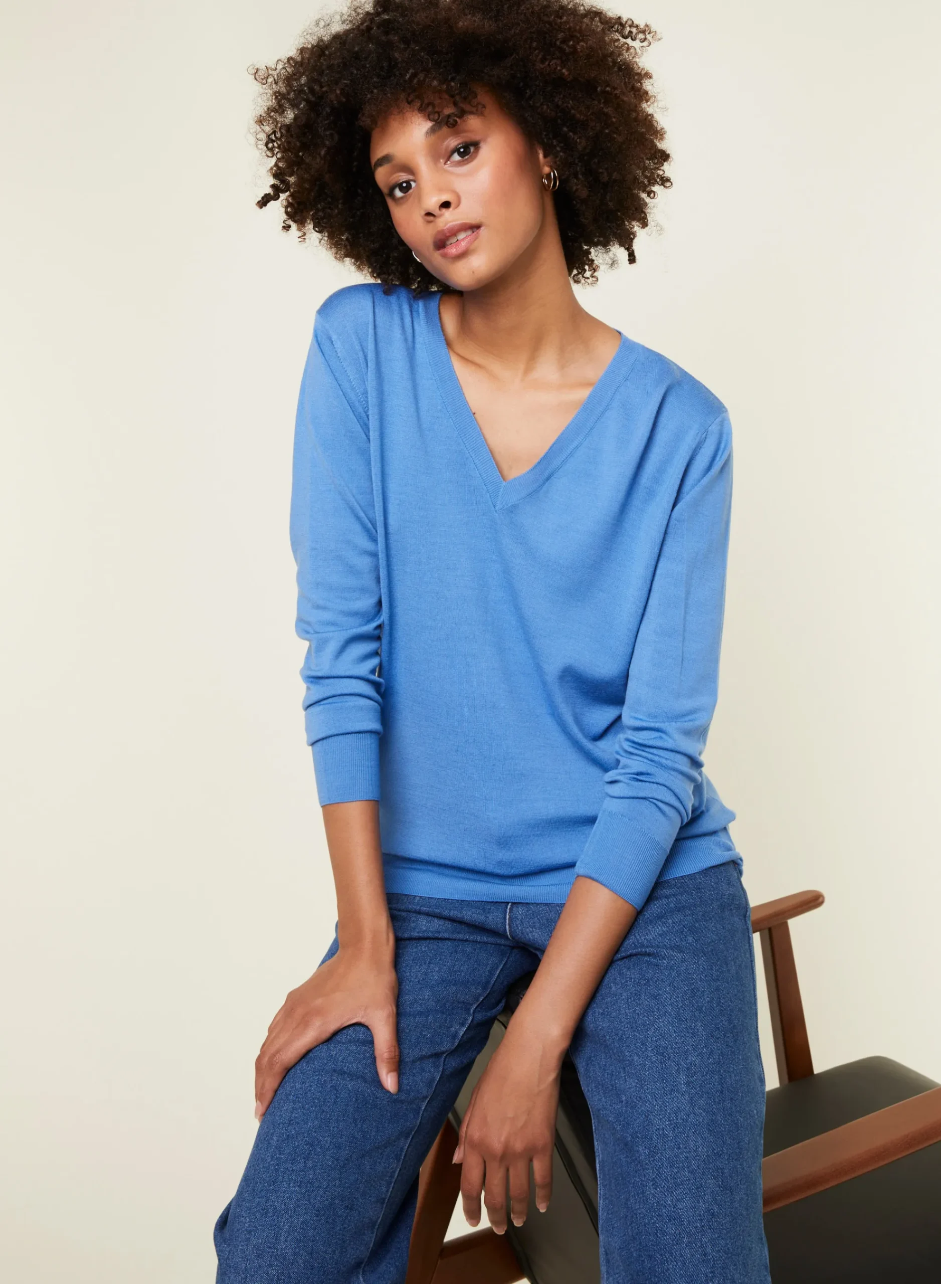 Maison Montagut Pull Col V En Laine Merinos - Arya>Femme Pulls