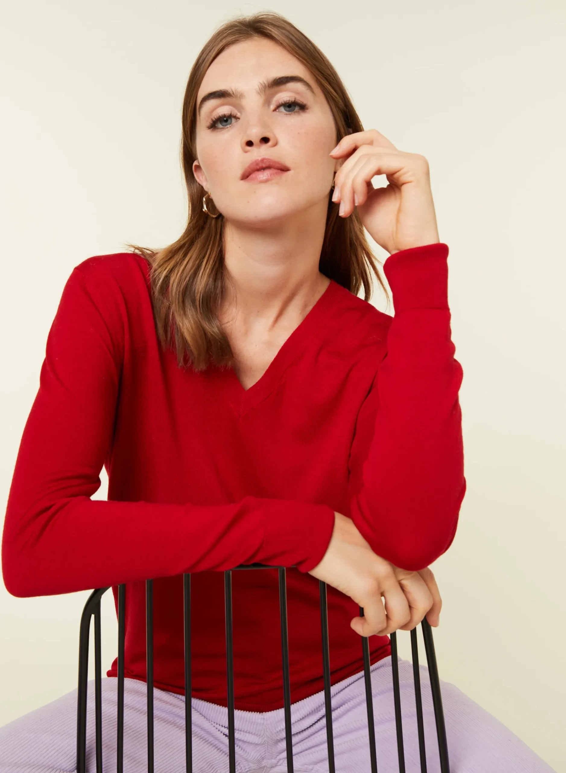 Maison Montagut Pull Col V En Laine Merinos - Arya>Femme Pulls