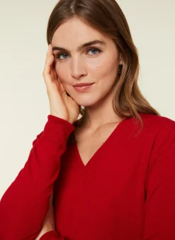 Maison Montagut Pull Col V En Laine Merinos - Arya><noscript><img width=