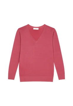 Maison Montagut Pull Col V En Laine Merinos - Arya><noscript><img width=
