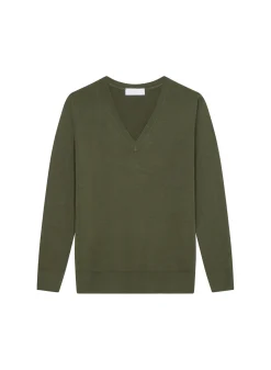 Maison Montagut Pull Col V En Laine Merinos - Arya><noscript><img width=