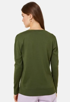 Maison Montagut Pull Col V En Laine Merinos - Arya><noscript><img width=