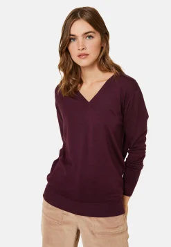 Maison Montagut Pull Col V En Laine Merinos - Arya><noscript><img width=