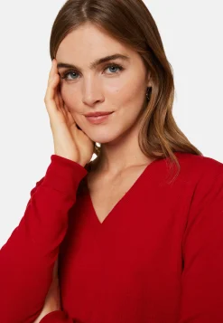 Maison Montagut Pull Col V En Laine Merinos - Arya><noscript><img width=