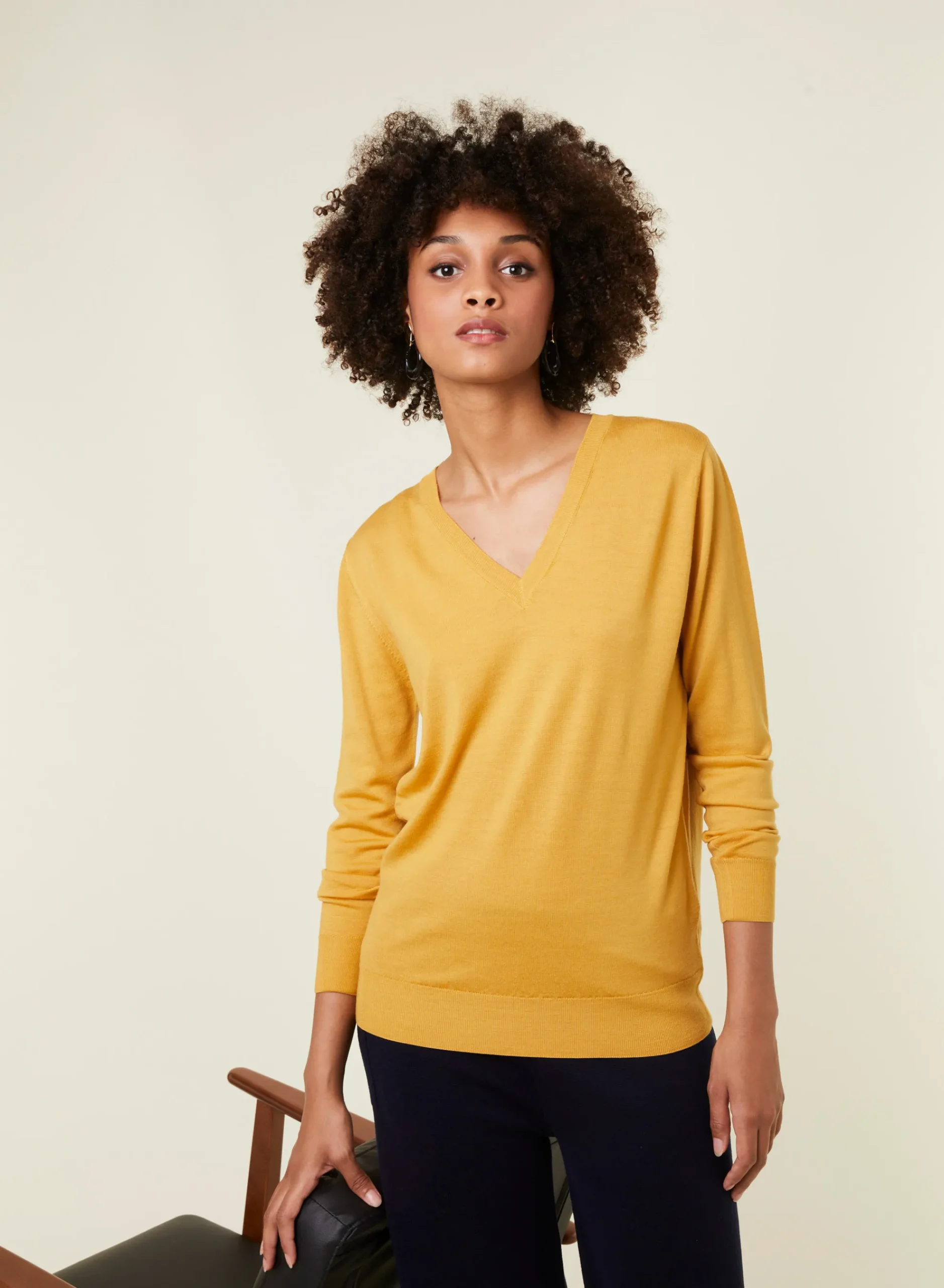 Maison Montagut Pull Col V En Laine Merinos - Arya>Femme Pulls
