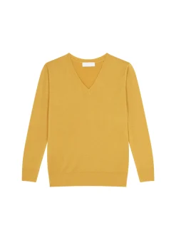 Maison Montagut Pull Col V En Laine Merinos - Arya><noscript><img width=