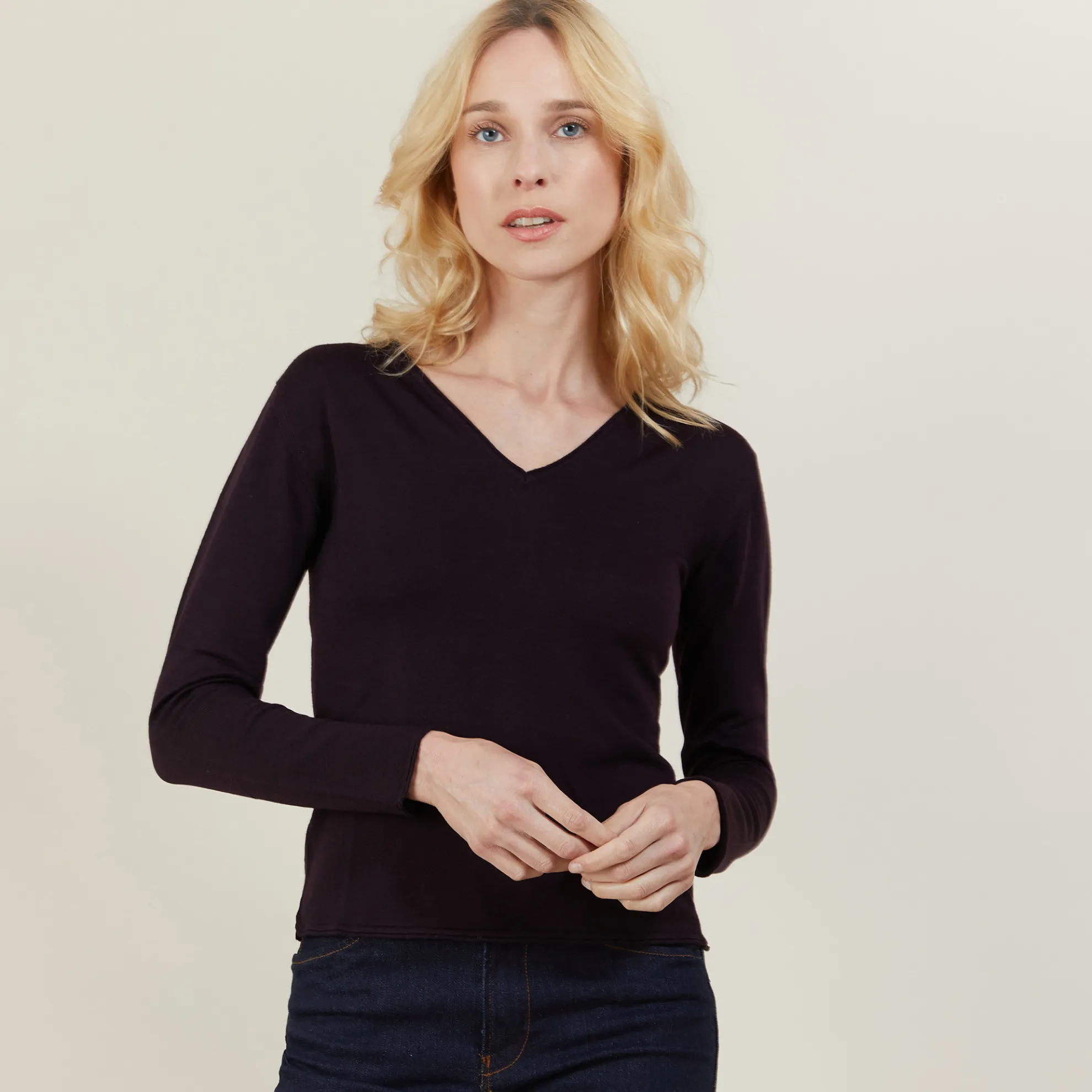 Maison Montagut Pull Col V En Laine Merinos - Gallieni>Femme Pulls