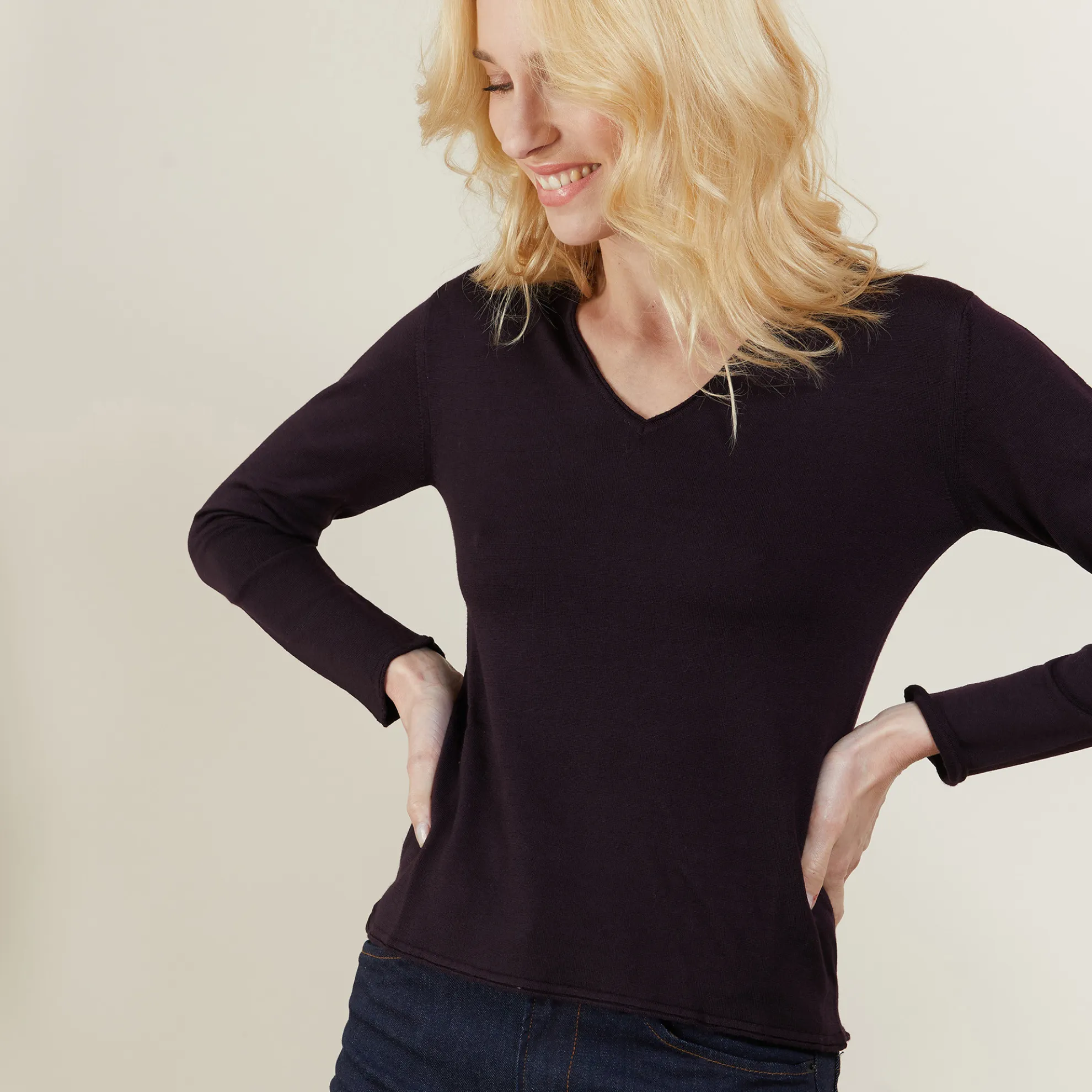 Maison Montagut Pull Col V En Laine Merinos - Gallieni>Femme Pulls