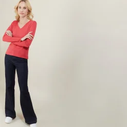 Maison Montagut Pull Col V En Laine Merinos - Gallieni><noscript><img width=