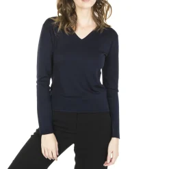 Maison Montagut Pull Col V En Laine Merinos - Gallieni><noscript><img width=
