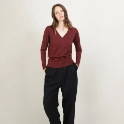 Maison Montagut Pull Col V En Laine Merinos - Boule><noscript><img width=