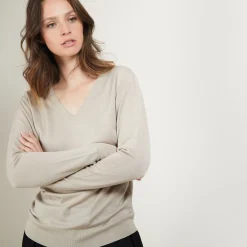 Maison Montagut Pull Col V En Laine Merinos - Boule><noscript><img width=