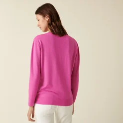 Maison Montagut Pull Col V En Laine Merinos Finitions Bord Cotes - Arya><noscript><img width=