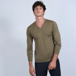 Maison Montagut Pull Col V En Laine Merinos - Badyss><noscript><img width=