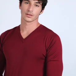 Maison Montagut Pull Col V En Laine Merinos - Badyss><noscript><img width=