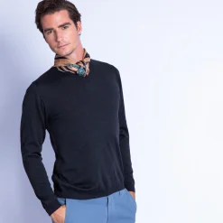 Maison Montagut Pull Col V En Laine Merinos - Fox><noscript><img width=