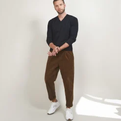 Maison Montagut Pull Col V En Laine Merinos - Badyss><noscript><img width=