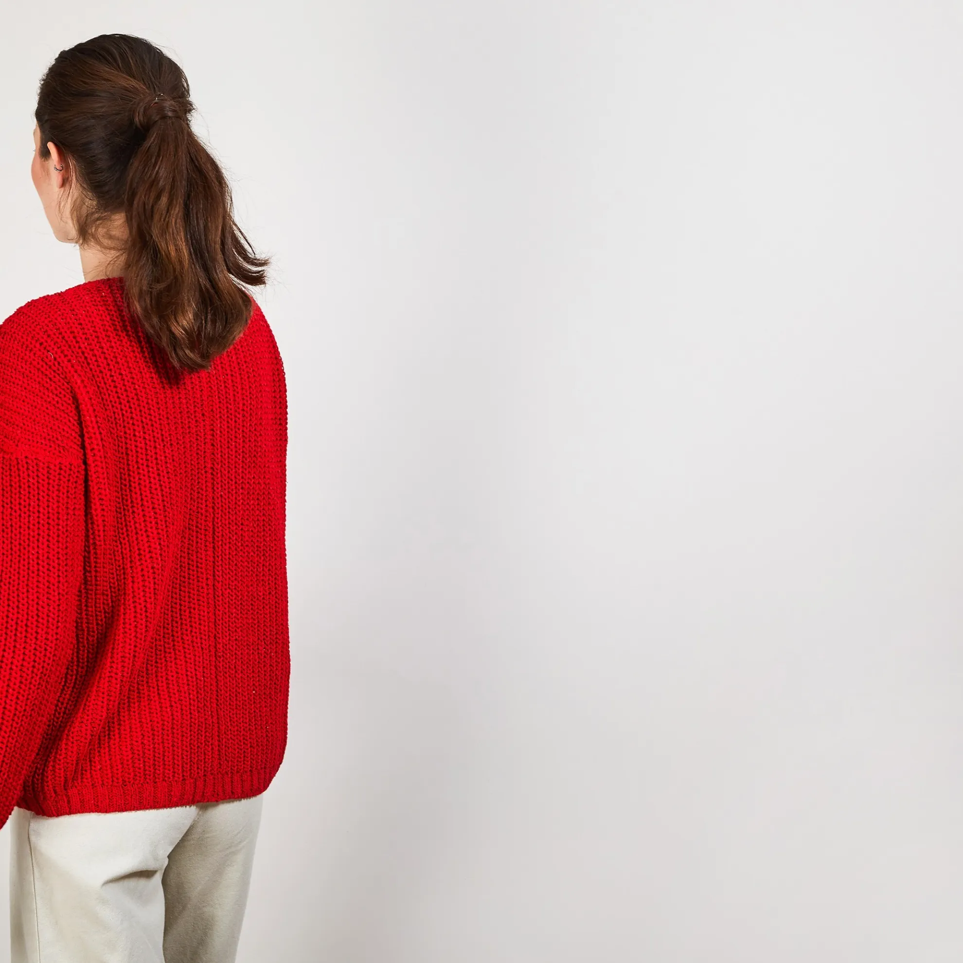 Maison Montagut Pull Col V En Maille Cotelee - Bulle>Femme Pulls