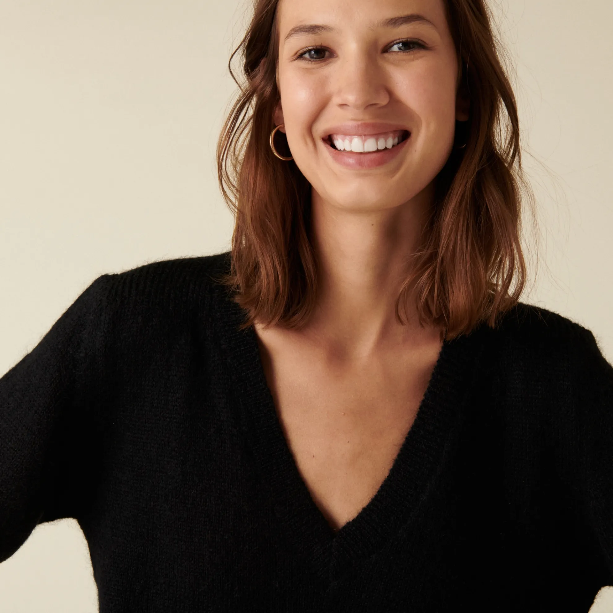 Maison Montagut Pull Col V En Mohair Finitions Bords Cotes - Astrid>Femme Pulls