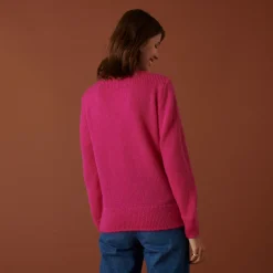 Maison Montagut Pull Col V En Mohair Finitions Bords Cotes - Astrid><noscript><img width=