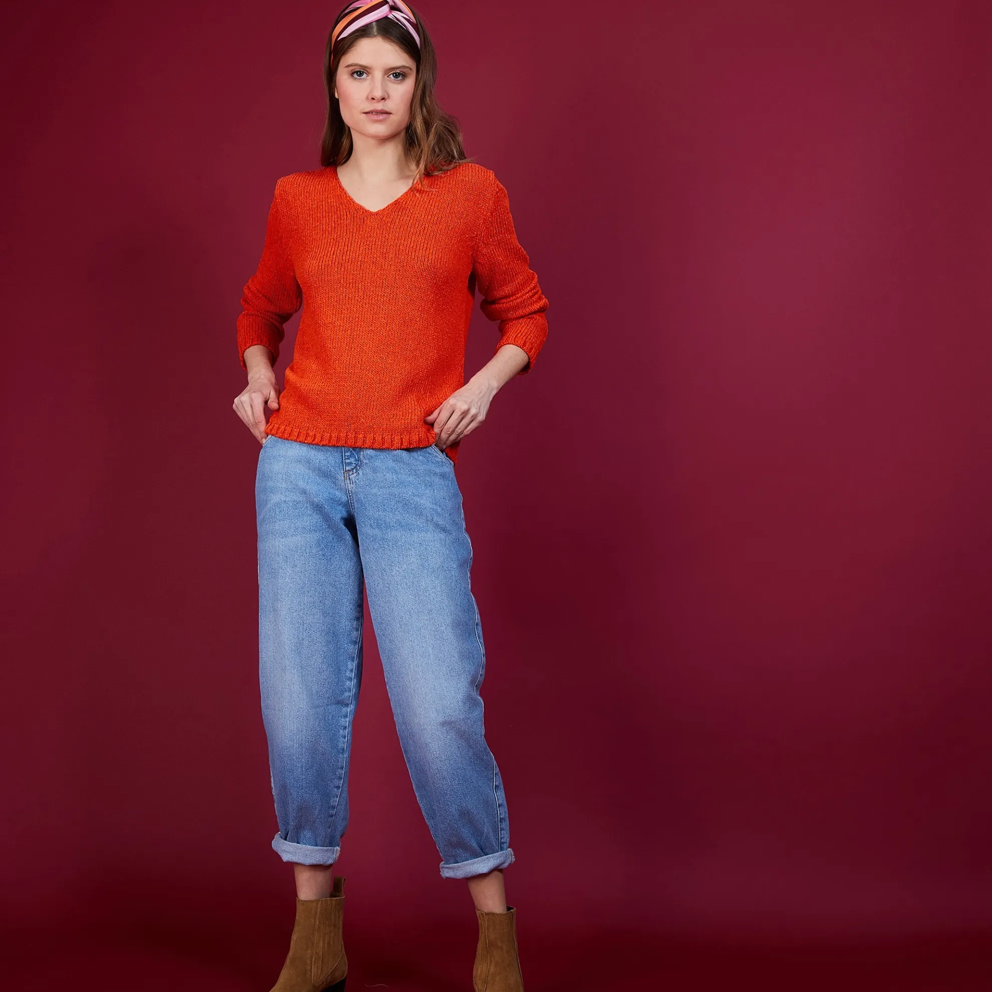 Maison Montagut Pull Col V En Soie Coton Et Laine - Blovis>Femme Pulls