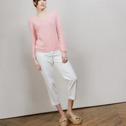 Maison Montagut Pull Col V En Soie Coton Et Laine - Blovis><noscript><img width=