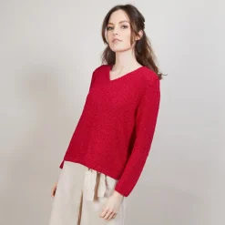 Maison Montagut Pull Col V En Soie Coton Et Laine - Blovis><noscript><img width=