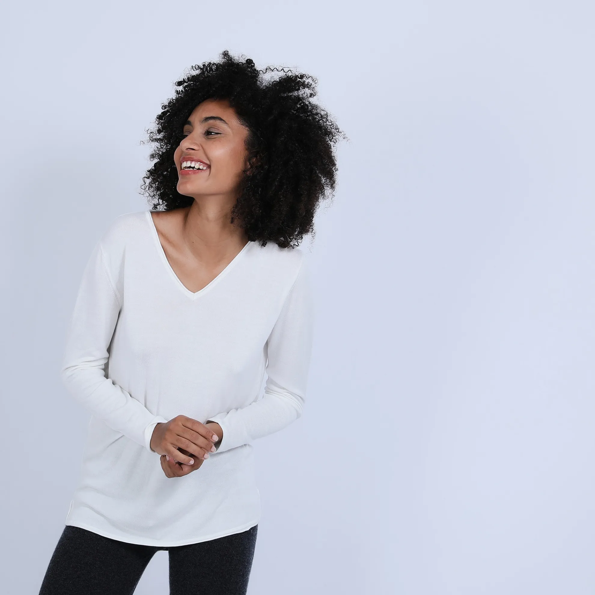 Maison Montagut Pull Col V Oversize En Bambou Cachemire - Ornella>Femme Pulls