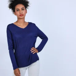 Maison Montagut Pull Col V Oversize En Bambou Cachemire - Ornella><noscript><img width=