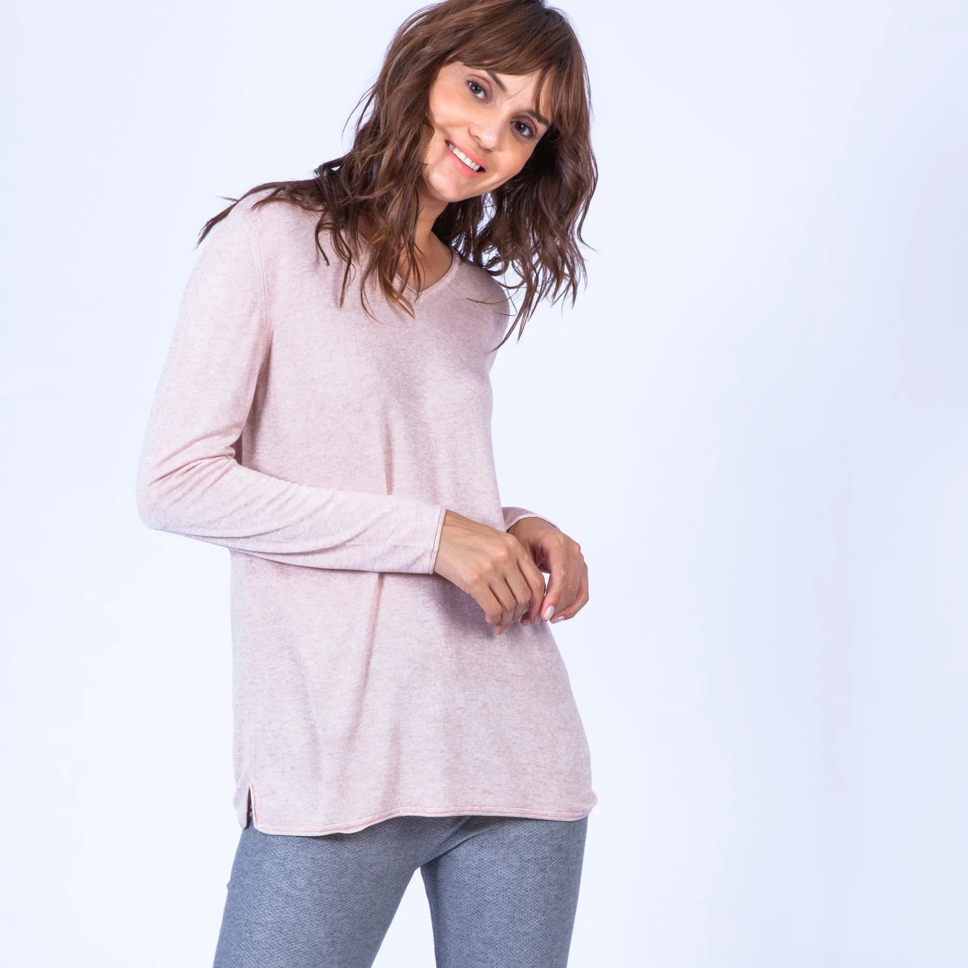 Maison Montagut Pull Col V Oversize En Bambou Cachemire - Ornella>Femme Pulls