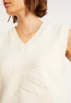 Maison Montagut Pull Col V Sans Manches En Coton - Manon><noscript><img width=