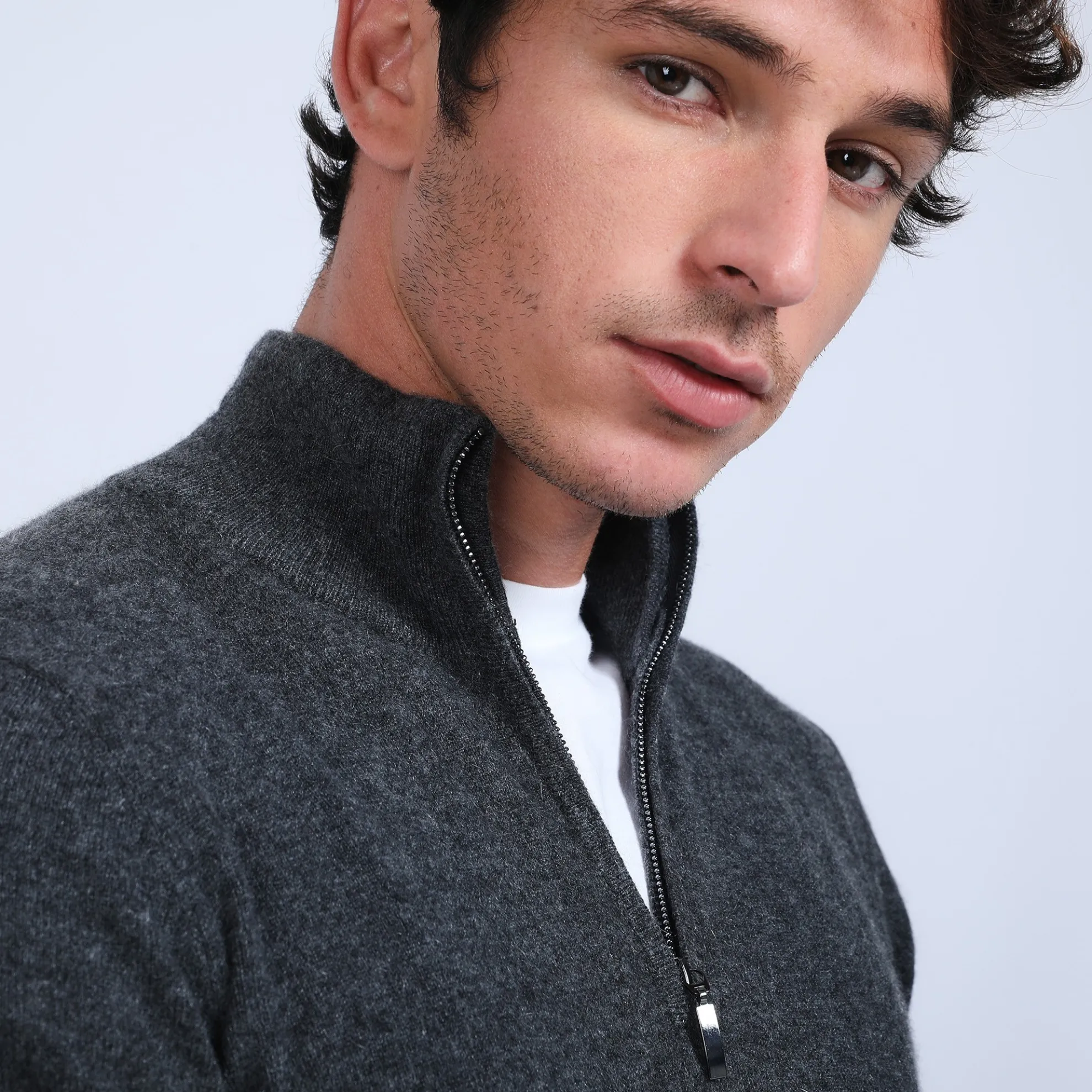 Maison Montagut Pull Col Zippe En Cachemire 2 Fils - Blaise>Homme Pulls