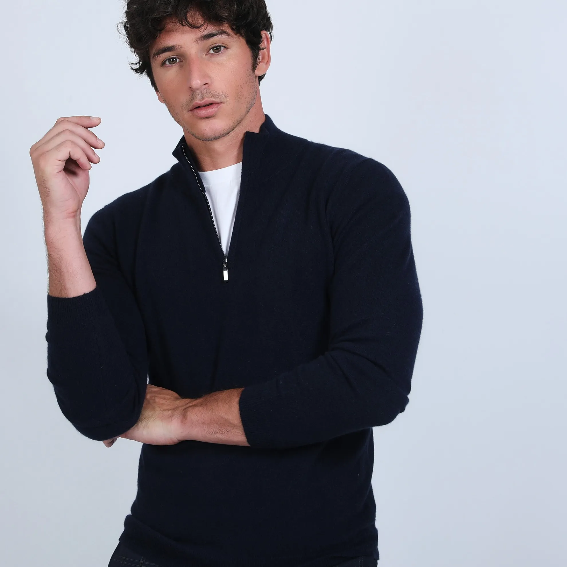 Maison Montagut Pull Col Zippe En Cachemire 2 Fils - Blaise>Homme Pulls