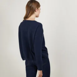 Maison Montagut Pull Court Col V En Cachemire Avec Poches - Balba><noscript><img width=