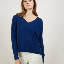 Maison Montagut Pull Court Col V En Cachemire Avec Poches - Balba><noscript><img width=