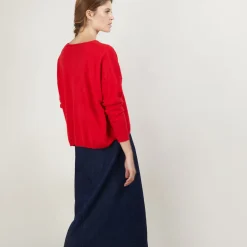 Maison Montagut Pull Court Col V En Cachemire Avec Poches - Balba><noscript><img width=