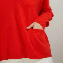 Maison Montagut Pull Court Col V En Cachemire Avec Poches - Balba><noscript><img width=