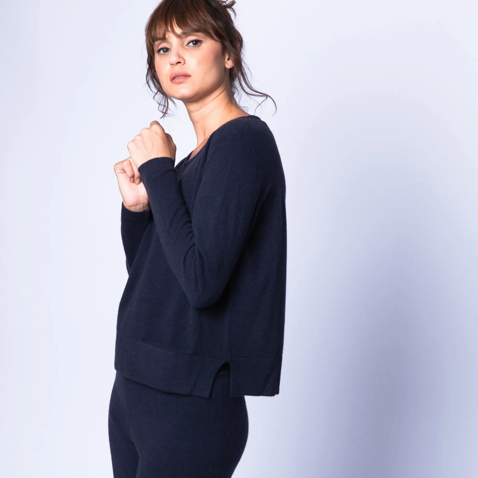 Maison Montagut Pull Court Fentes Cotes En Cachemire - Harmonie>Femme Pulls