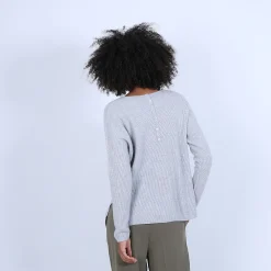 Maison Montagut Pull En Cachemire A Col Rond Boutons Dos - Becky><noscript><img width=