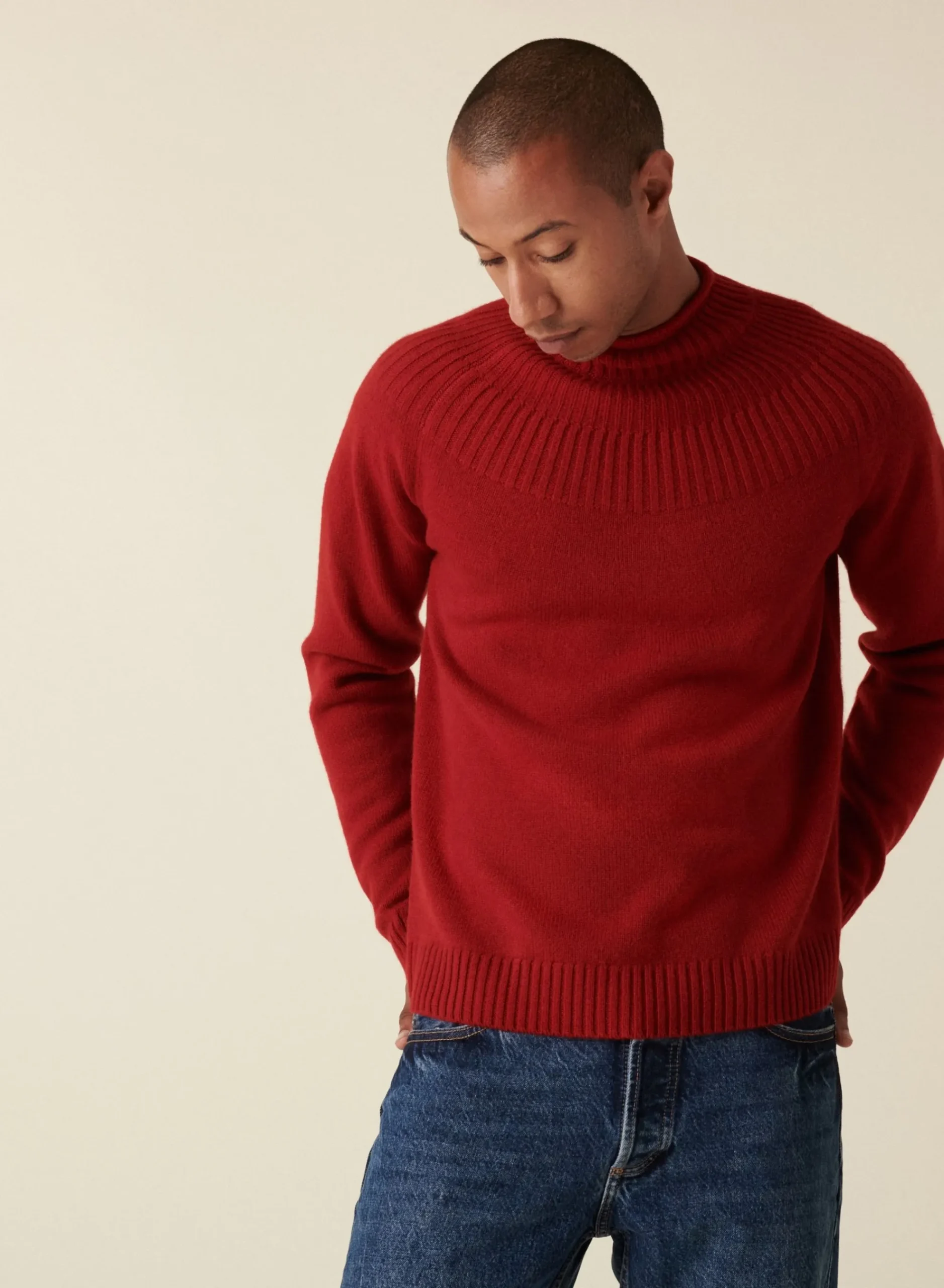 Maison Montagut Pull En Cachemire Col Avec Jeu De Mailles - Arman>Homme Pulls
